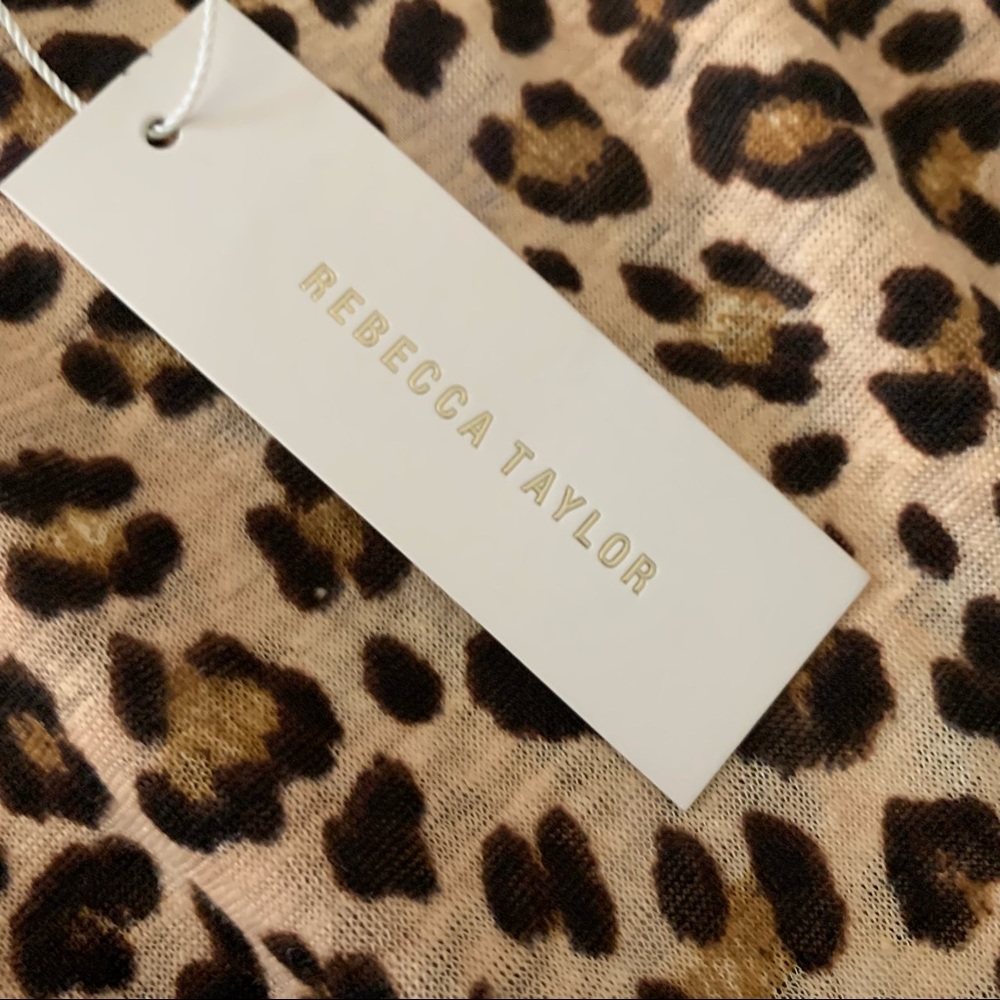 NWT Rebecca Taylor dress in leopard print linen jersey size D - Picture 6 of 6